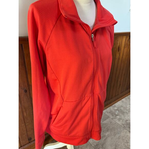 Eddie Bauer First Ascent Womens Red Orange Full‎ Zip Sweatshirt Jacket Large - Picture 2 of 8